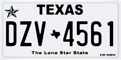 TX license plate DZV4561