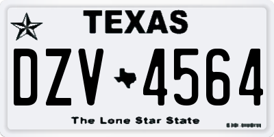 TX license plate DZV4564
