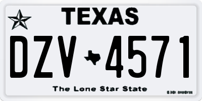 TX license plate DZV4571