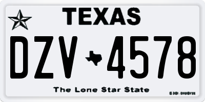 TX license plate DZV4578