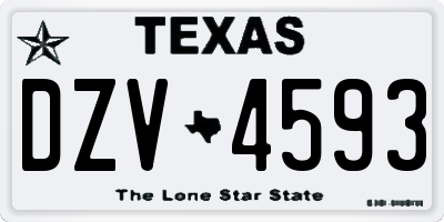 TX license plate DZV4593
