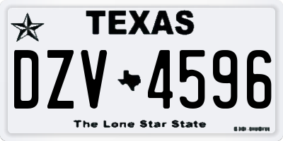 TX license plate DZV4596