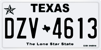 TX license plate DZV4613