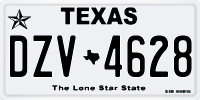 TX license plate DZV4628