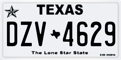 TX license plate DZV4629