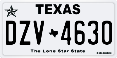 TX license plate DZV4630