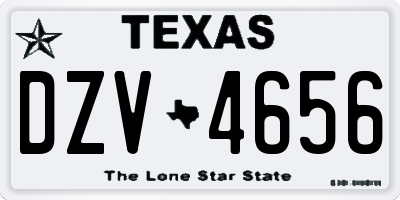 TX license plate DZV4656