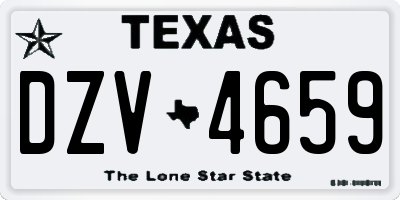 TX license plate DZV4659