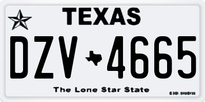 TX license plate DZV4665