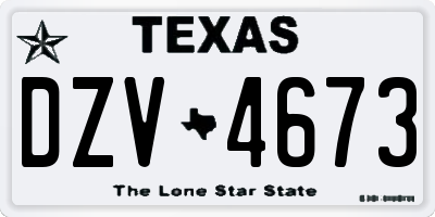 TX license plate DZV4673