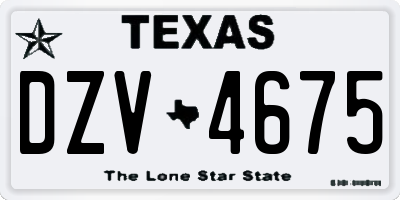 TX license plate DZV4675