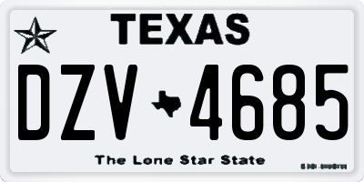 TX license plate DZV4685