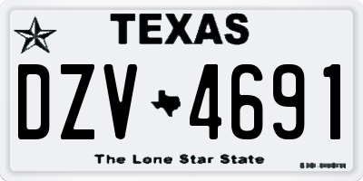 TX license plate DZV4691