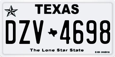 TX license plate DZV4698