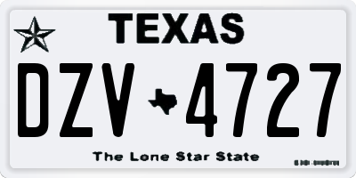 TX license plate DZV4727