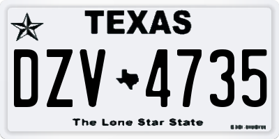 TX license plate DZV4735