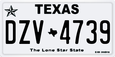 TX license plate DZV4739