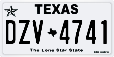 TX license plate DZV4741