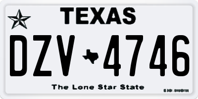 TX license plate DZV4746