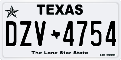 TX license plate DZV4754