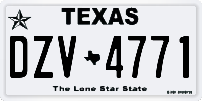 TX license plate DZV4771