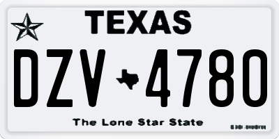 TX license plate DZV4780