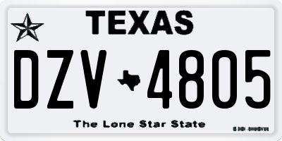 TX license plate DZV4805