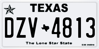 TX license plate DZV4813