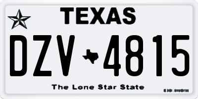 TX license plate DZV4815