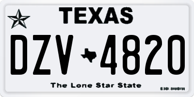 TX license plate DZV4820