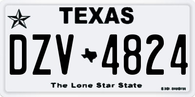 TX license plate DZV4824