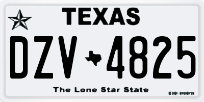 TX license plate DZV4825