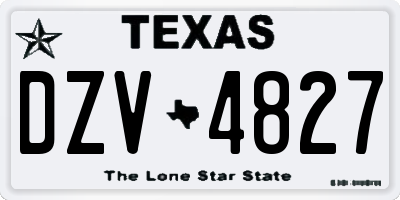 TX license plate DZV4827