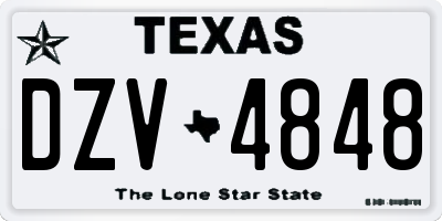 TX license plate DZV4848