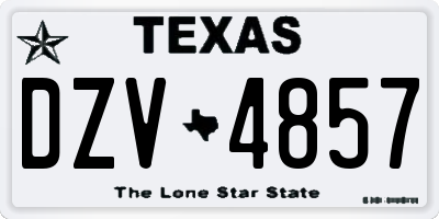 TX license plate DZV4857