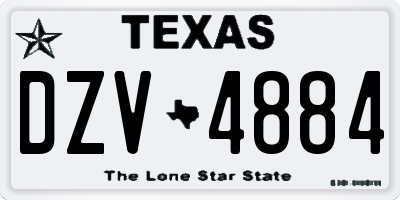 TX license plate DZV4884
