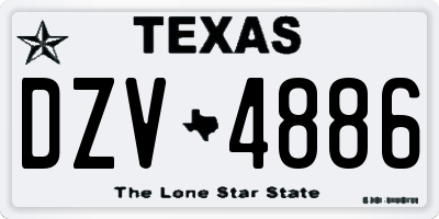TX license plate DZV4886
