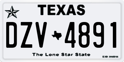 TX license plate DZV4891