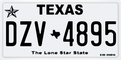 TX license plate DZV4895