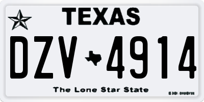 TX license plate DZV4914