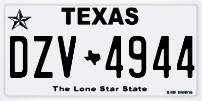 TX license plate DZV4944