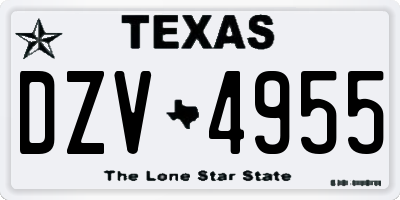 TX license plate DZV4955