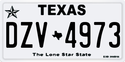 TX license plate DZV4973