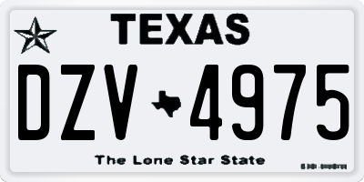 TX license plate DZV4975