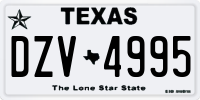 TX license plate DZV4995