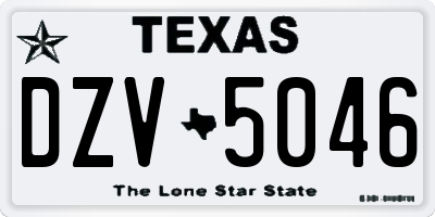 TX license plate DZV5046