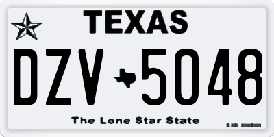 TX license plate DZV5048