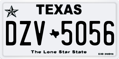 TX license plate DZV5056