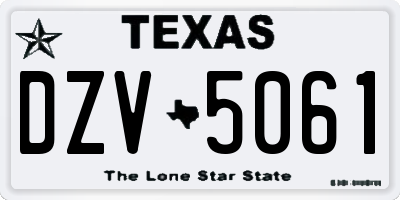 TX license plate DZV5061