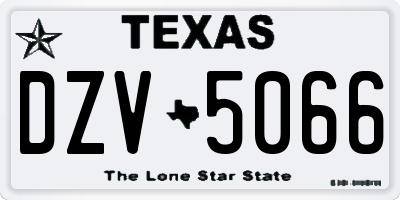 TX license plate DZV5066